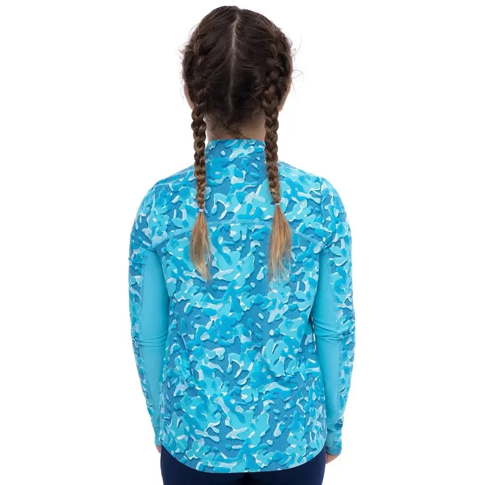 COOLIBAR Kid's Turtle Bay Swim Jacket Sz S Youth Blue Print Style 10491